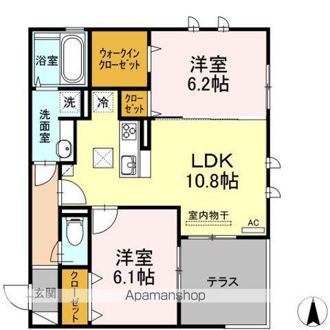 TS TERRACE 大倉山(2LDK/3階)の間取り写真