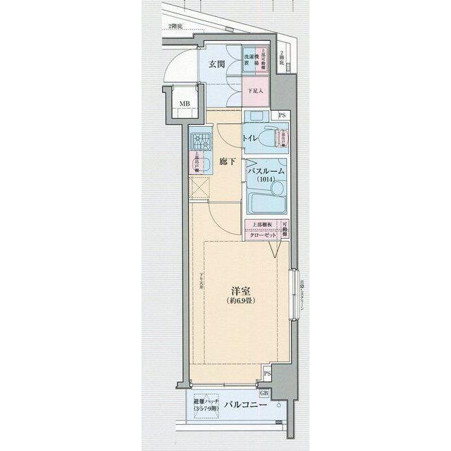 ロアール高田馬場(1K/4階)の間取り写真
