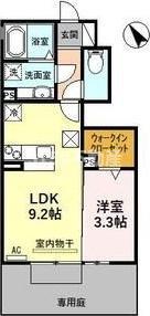 プレミール丸野(1LDK/1階)の間取り写真