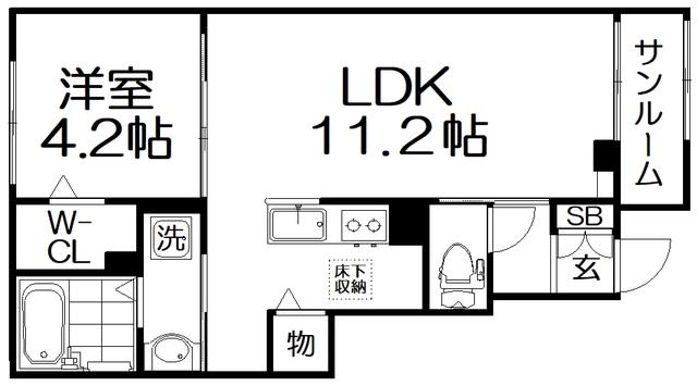 フランアンジュ(1LDK/1階)の間取り写真