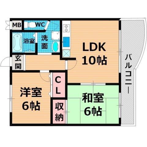 アベニュー鶴見(2LDK/5階)の間取り写真