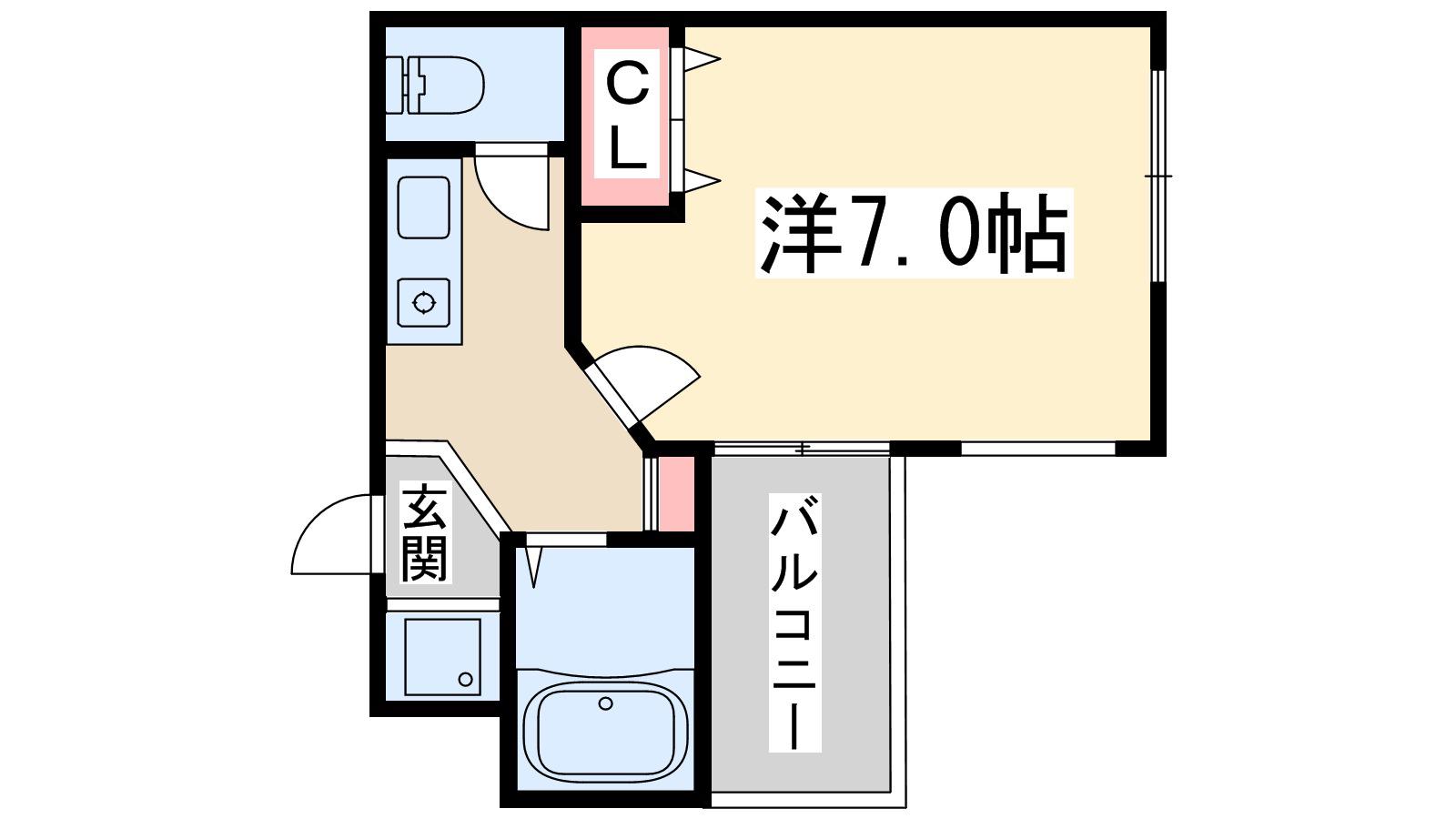 エムプラザ新大阪駅前(1K/7階)の間取り写真