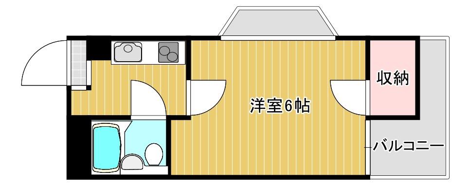 シャトーリヨン(1K/5階)の間取り写真