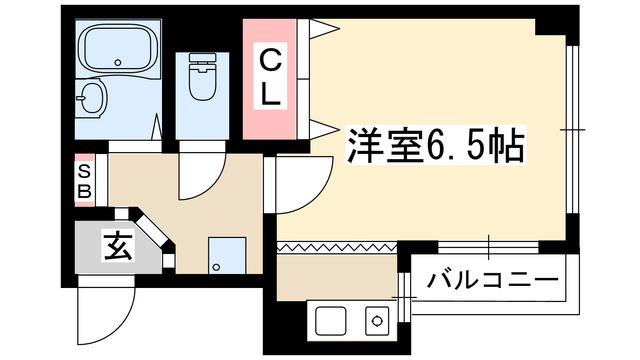 タウンハイツ天池(1K/2階)の間取り写真