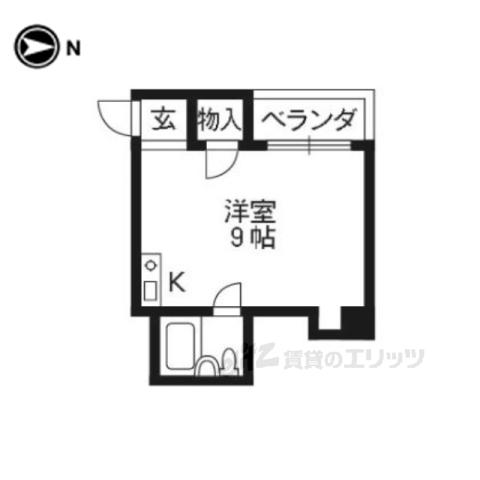 メゾン堀川(ワンルーム/2階)の間取り写真