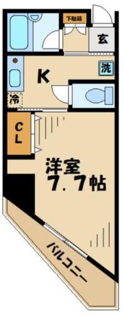 トゥインクル(1K/2階)の間取り写真