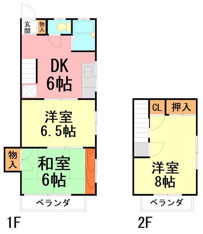テラスハウス湘南(3DK/2階)の間取り写真