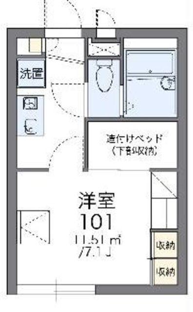 レオパレスサウスブライト(1K/1階)の間取り写真