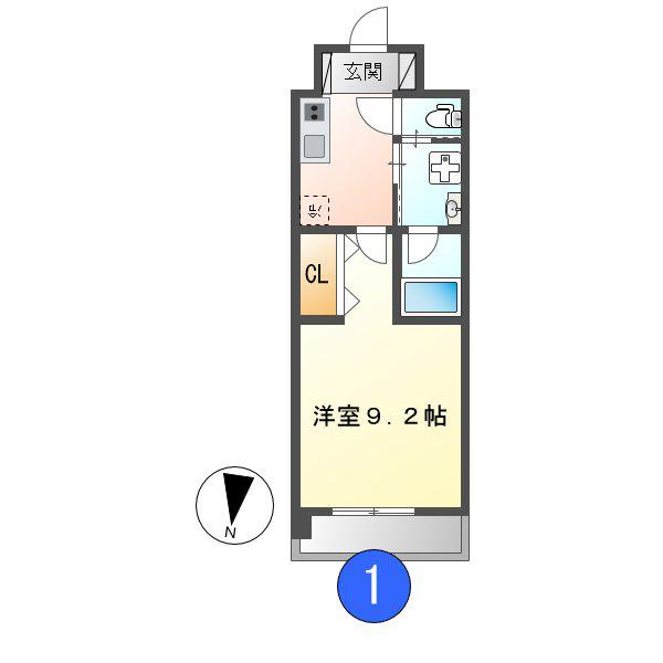 S-FORT名駅南五丁目(1K/5階)の間取り写真