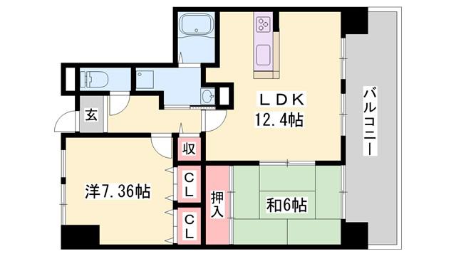 ベーセ・ベージュ西今宿(2LDK/3階)の間取り写真