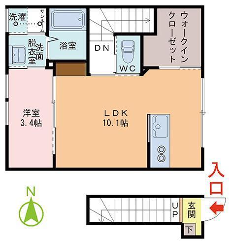 INTEGRAL西開発(1LDK/2階)の間取り写真