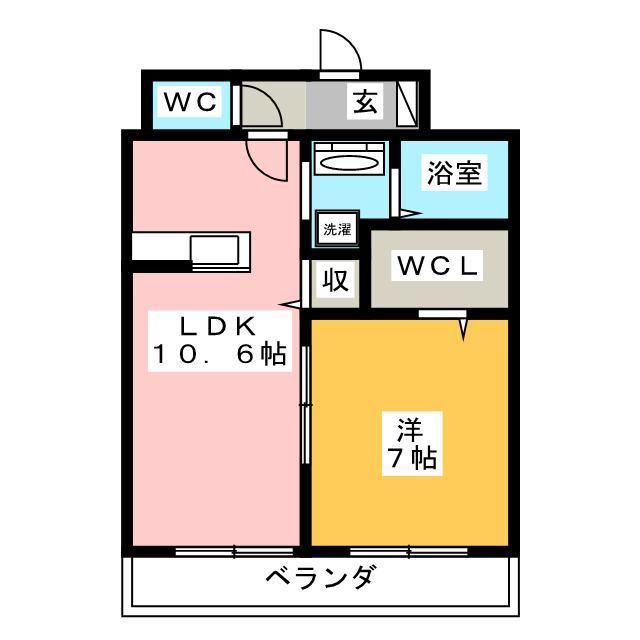 ハイツユングラン(1LDK/3階)の間取り写真