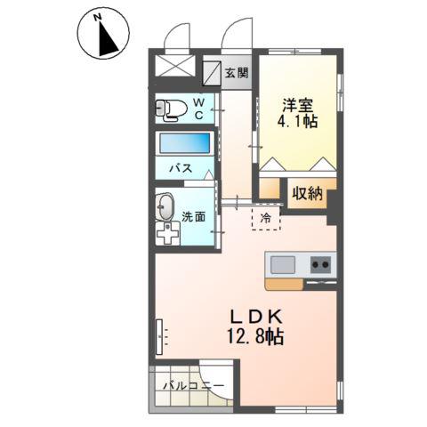 シュトラーセ(1LDK/2階)の間取り写真