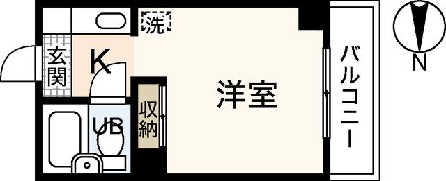 ベルパトリエ己斐中(ワンルーム/4階)の間取り写真