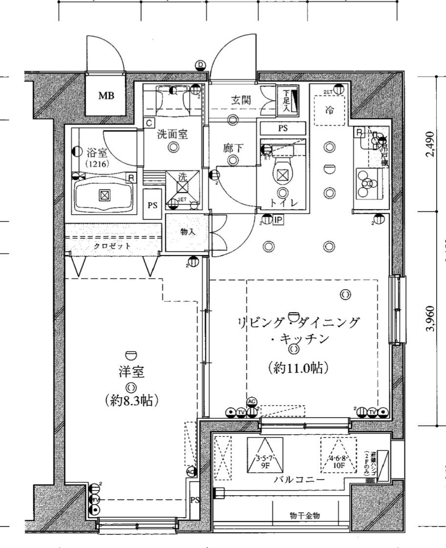 ライジングプレイス浅草参番館(1LDK/5階)の間取り写真
