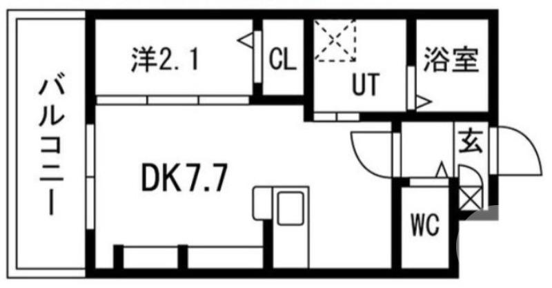 シーエムサンク(1DK/1階)の間取り写真