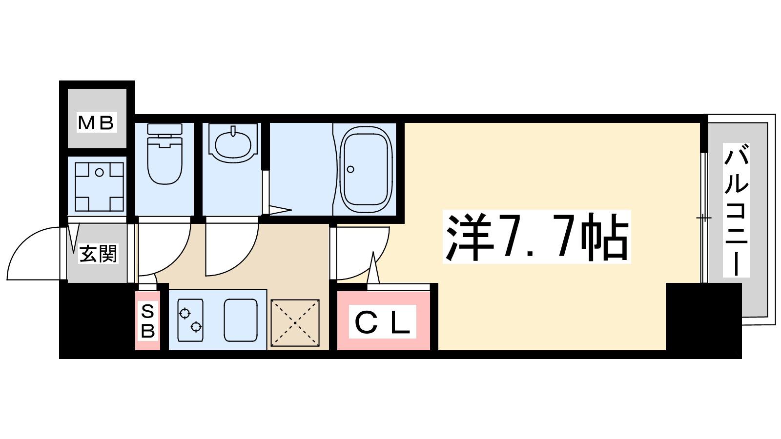エスレジデンス新大阪駅前(1K/15階)の間取り写真