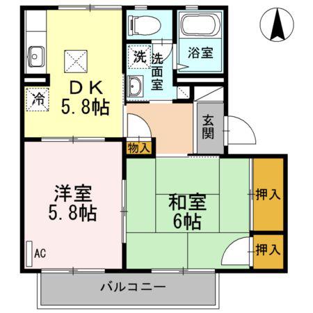 ヴィラレティス(1LDK/1階)の間取り写真