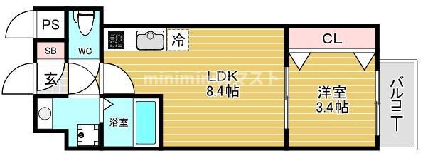 H-MAISON大正VI(1LDK/2階)の間取り写真