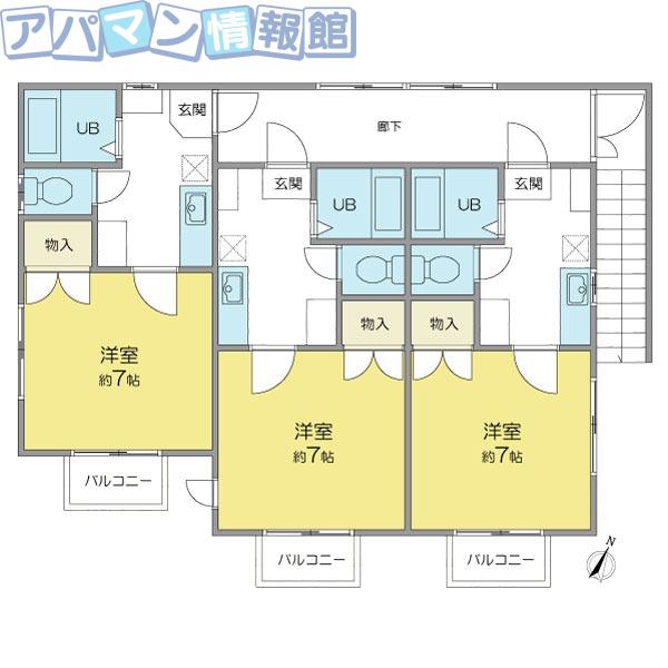 コーポバジル(1K/2階)の間取り写真