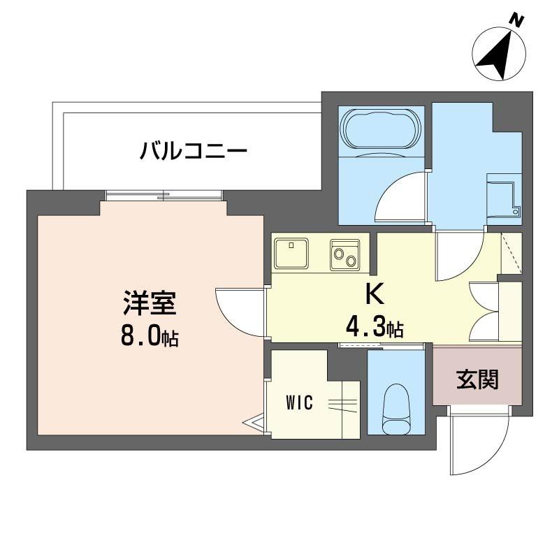 プレシュー航空公園(1K/1階)の間取り写真
