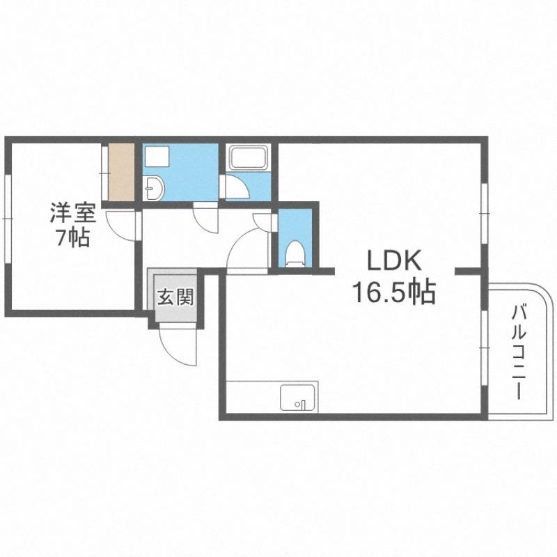 シャトー富士(1LDK/1階)の間取り写真