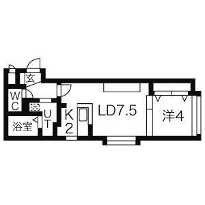 ヴィラパティナ(1LDK/4階)の間取り写真