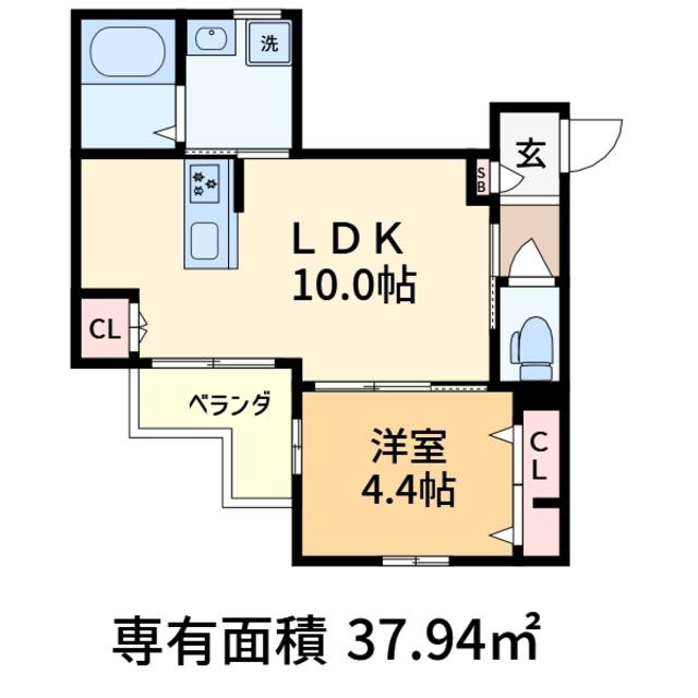 CHIENTA(2LDK/3階)の間取り写真