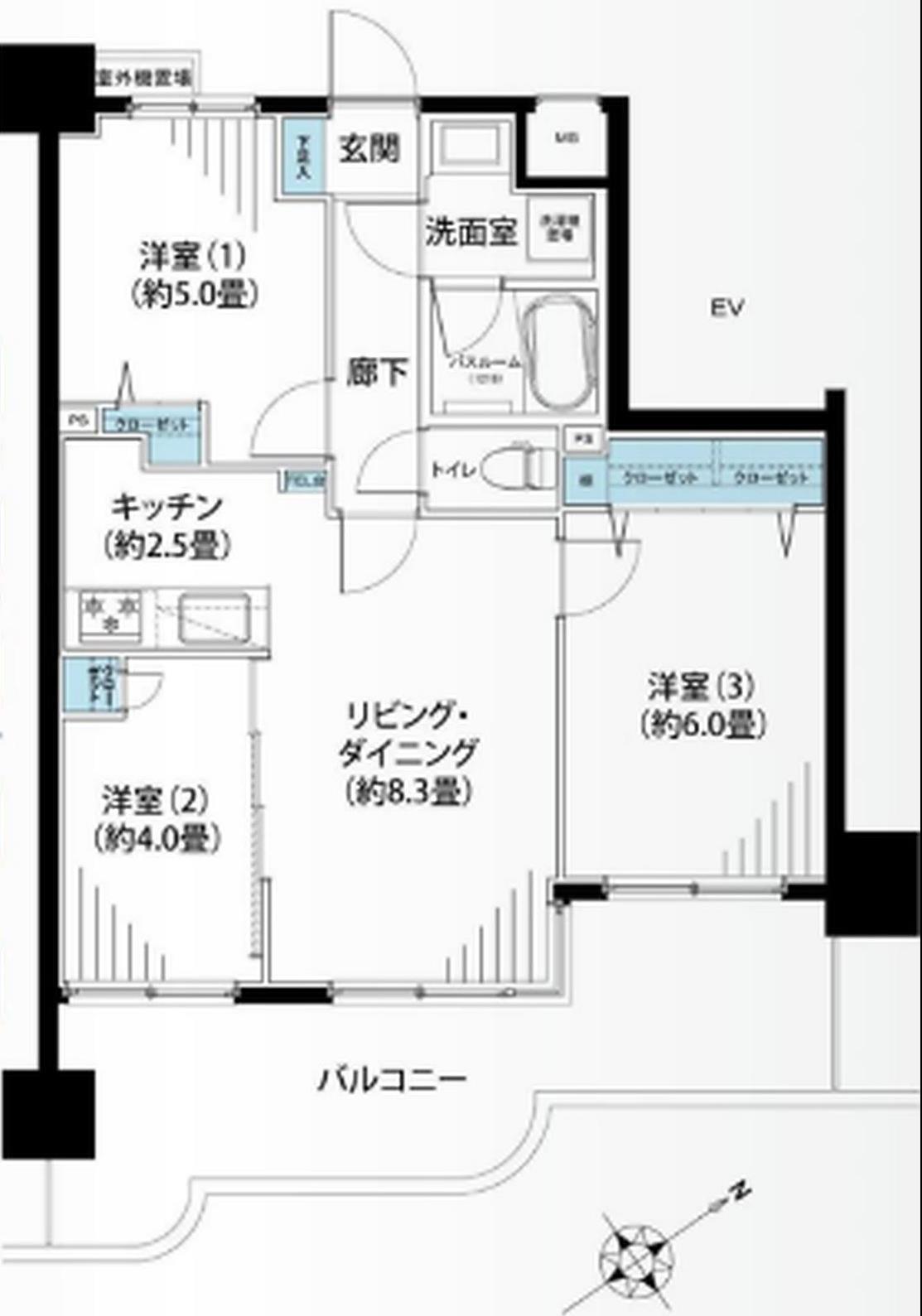ナイスアーバン藤沢(3LDK/2階)の間取り写真