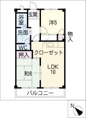 チャーリーブラウンTA(2LDK/2階)の間取り写真