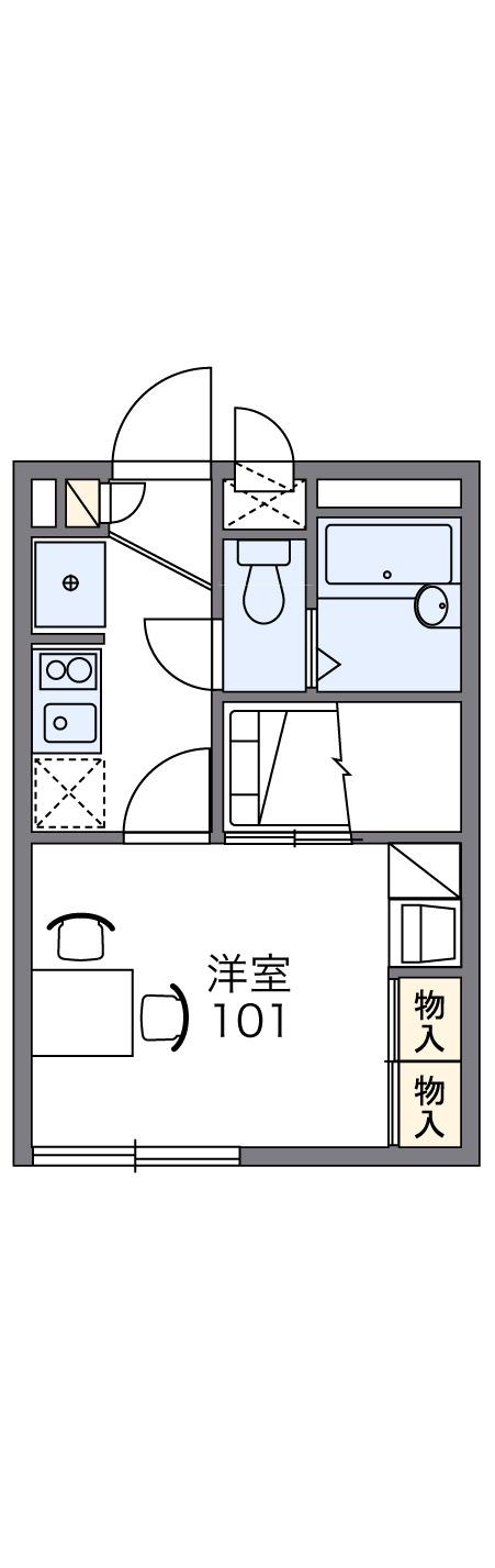 コートヒル(1K/1階)の間取り写真