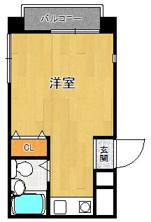 メゾンモナムール(ワンルーム/2階)の間取り写真