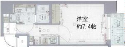 リンクス大阪城サウスレジデンス(1K/2階)の間取り写真