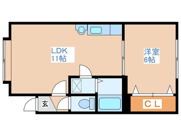 ソレイユコーポ(1LDK/3階)の間取り写真
