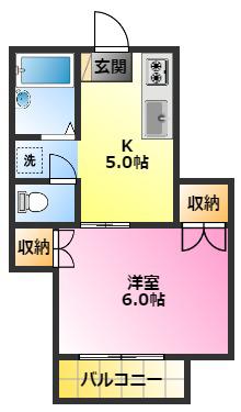 アーデルハイム(1K/1階)の間取り写真
