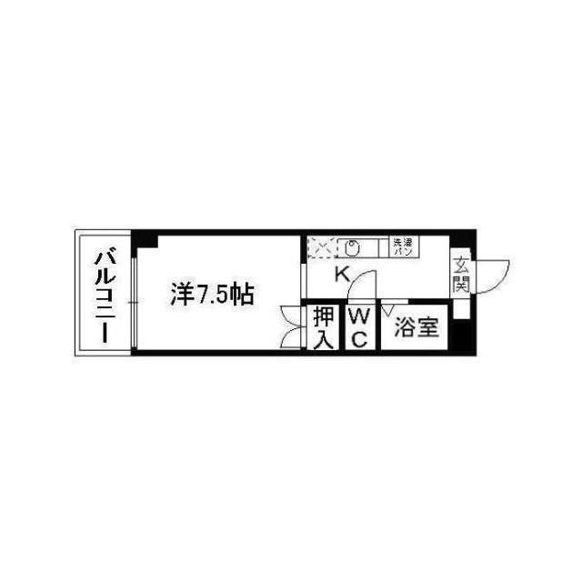 マーカス九品寺(1K/3階)の間取り写真
