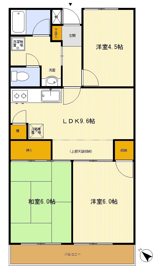 エヌエフ武蔵野(3LDK/3階)の間取り写真