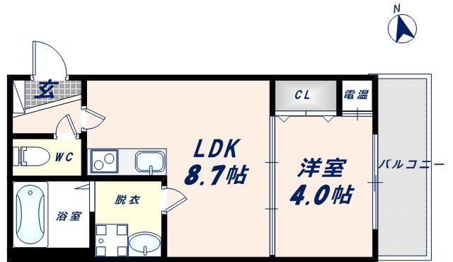 エフミライルフト(1LDK/2階)の間取り写真