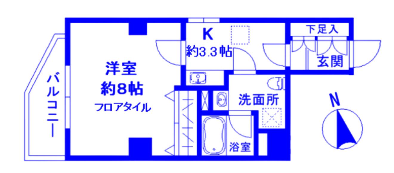 サンアリーナ二子新地DUO(1K/5階)の間取り写真