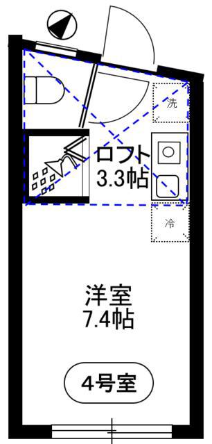 IL ROSSO 町屋(ワンルーム/1階)の間取り写真