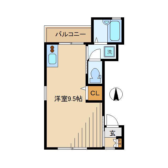 ベルサークル北新宿(ワンルーム/3階)の間取り写真