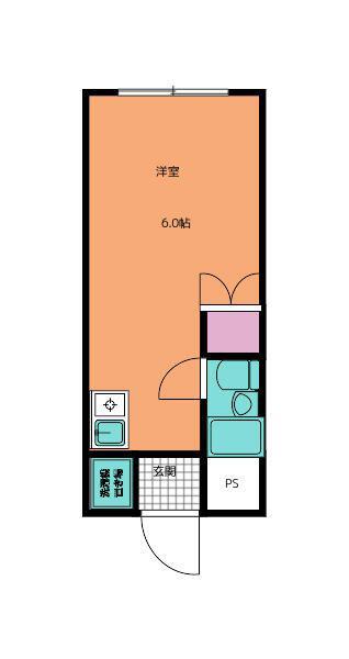 エストディオ町田(ワンルーム/2階)の間取り写真