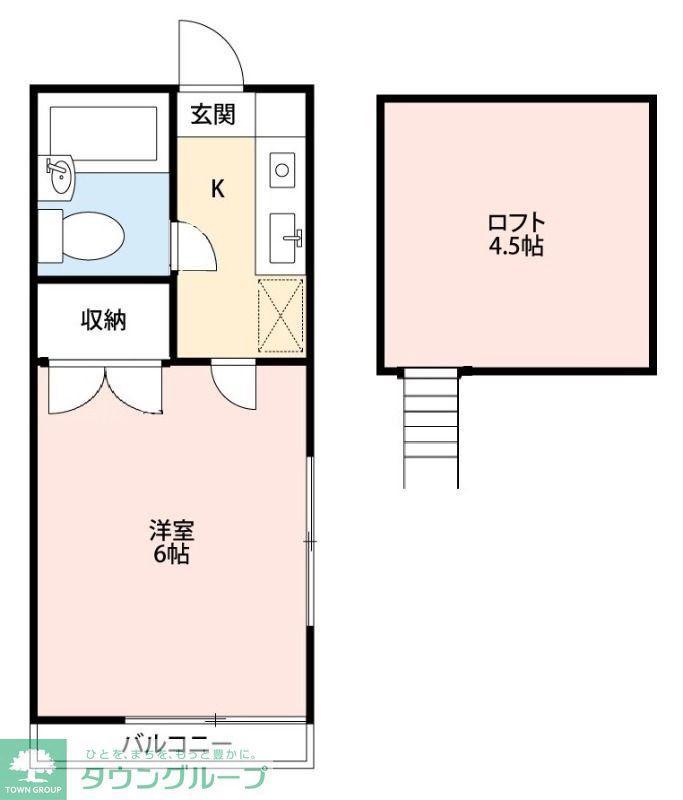 メゾン中尾第7B(1K/1階)の間取り写真