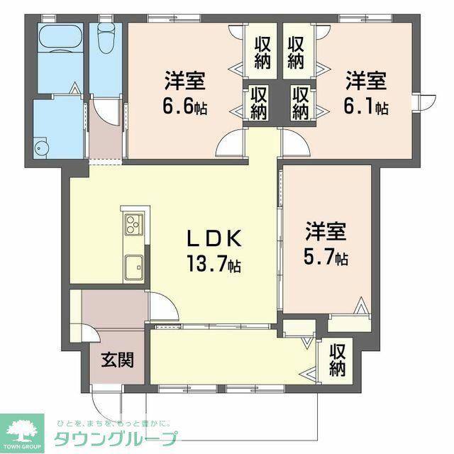 SAKURA(3LDK/1階)の間取り写真