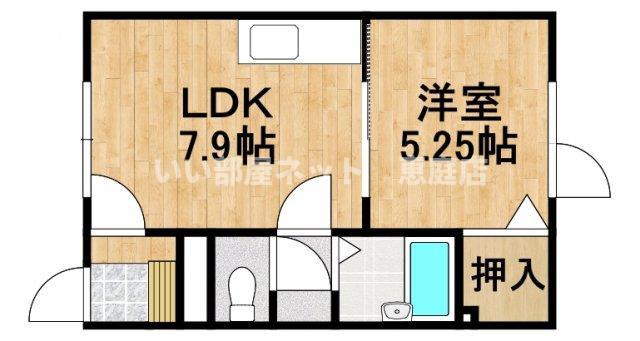 レジデンス東郊(1DK/1階)の間取り写真