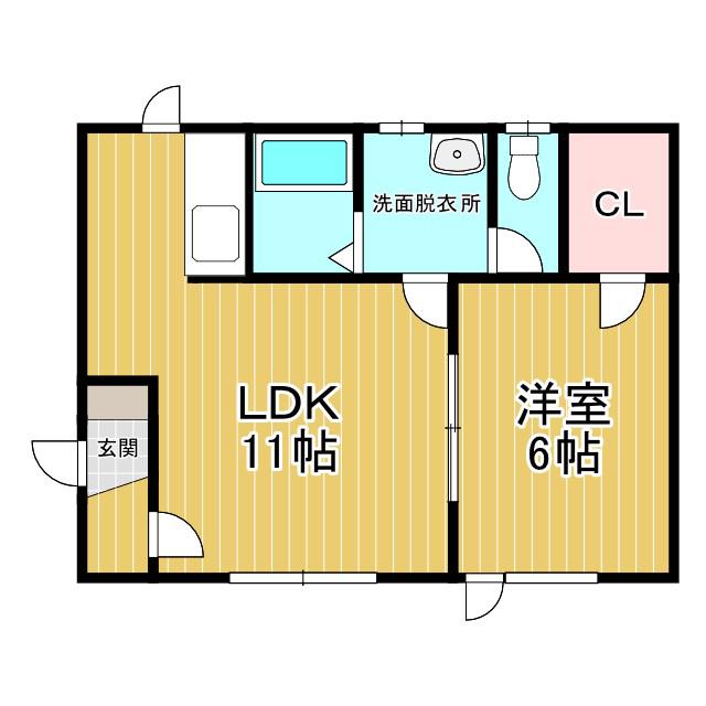 CLASSE(1DK/2階)の間取り写真