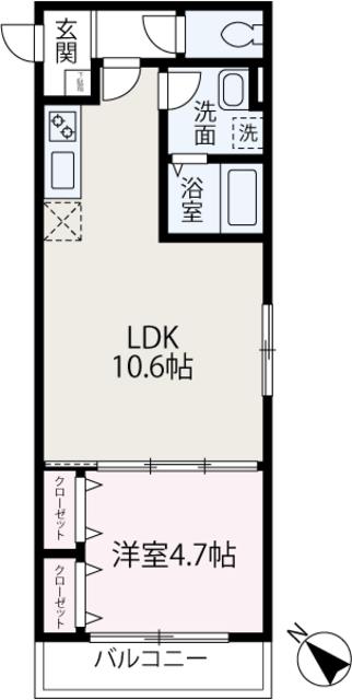 TKWILLみずほ台(1LDK/1階)の間取り写真