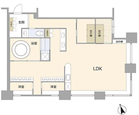 青山パーク・タワー(2LDK/15階)の間取り写真