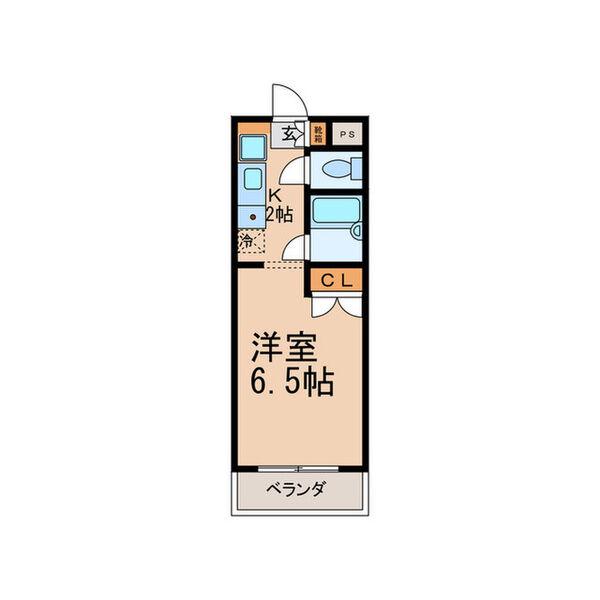 東山ビレッジ(1K/6階)の間取り写真