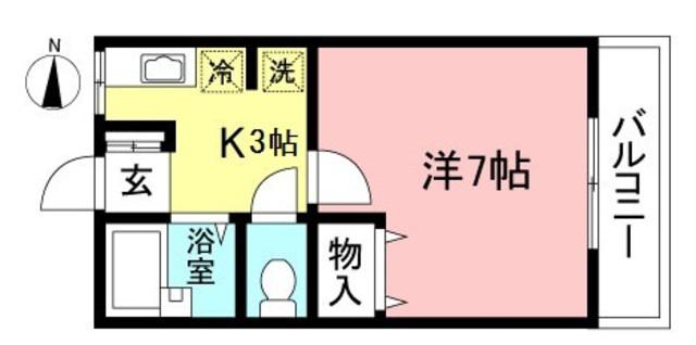 シティハイムグランツ(1K/1階)の間取り写真